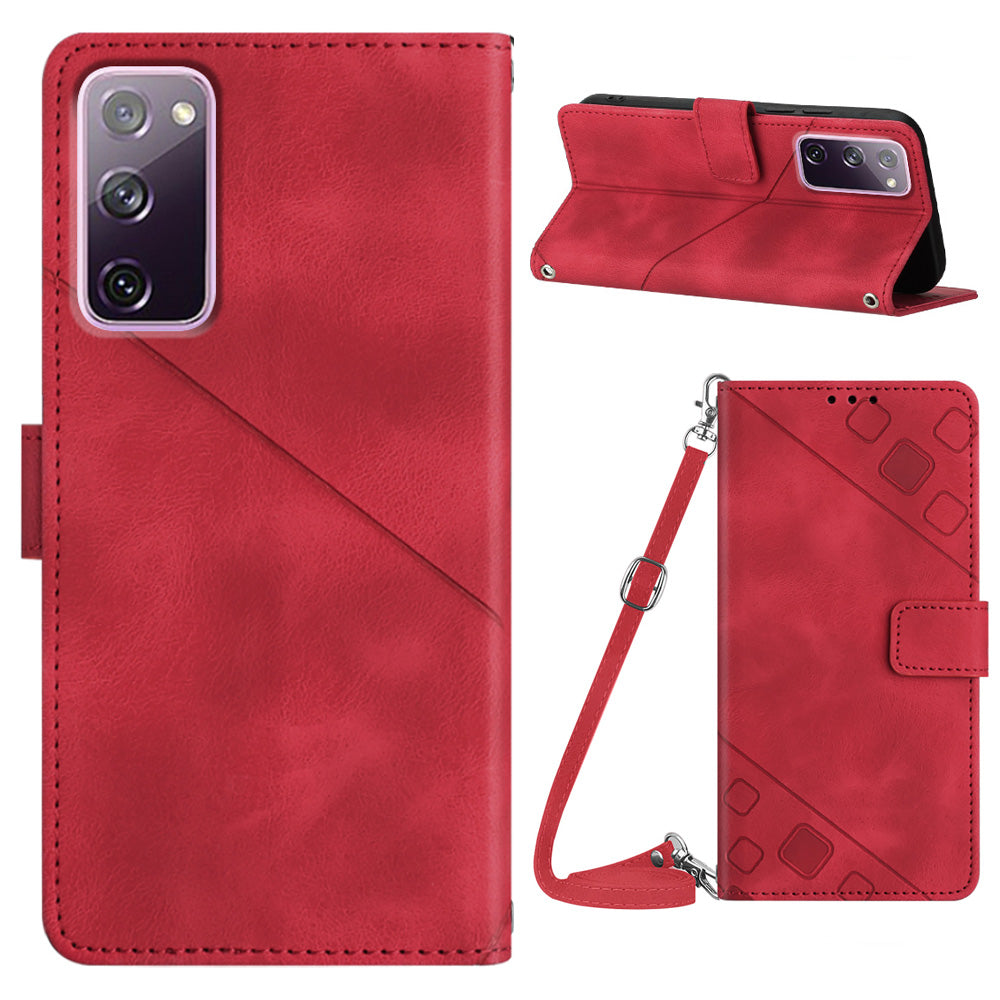 PT005 YB Imprinting Series-7 Leather Phone Case for Samsung Galaxy S20 FE 4G / FE 5G / S20 Lite / S20 FE 2022 Imprinted Lines Wallet Stand Cover PT005 YB Imprinting Series-7 Leather Phone Case for Samsung Galaxy S20 FE 4G / FE 5G / S20 Lite / S20 FE 2022 Imprinted Lines Wallet Stand Cover